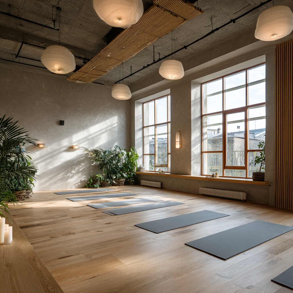 Мирна йога студія з природним освітленням