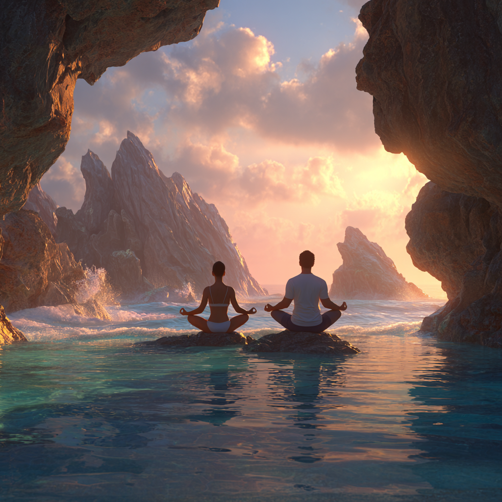 Група людей практикує йогу в студії